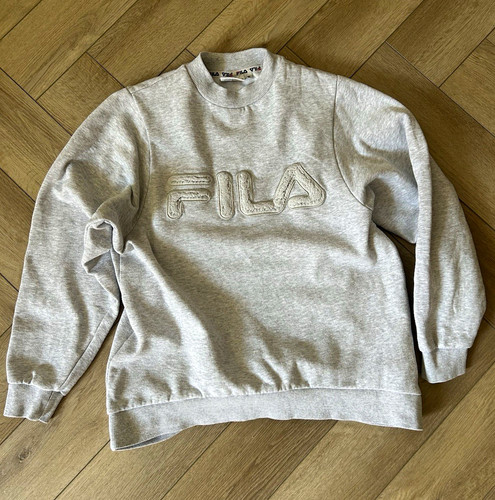 Y2k fila grey crew neck - y2k, fleece