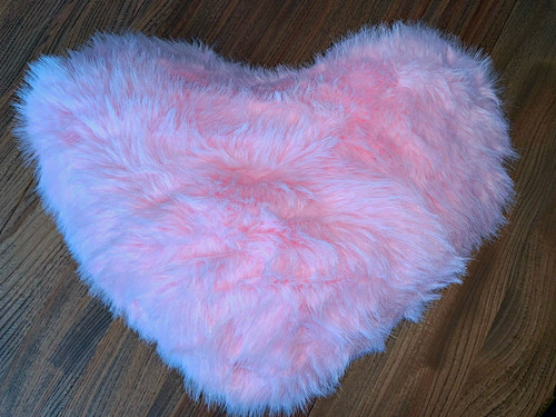 Pink heart shaped - pink, fur