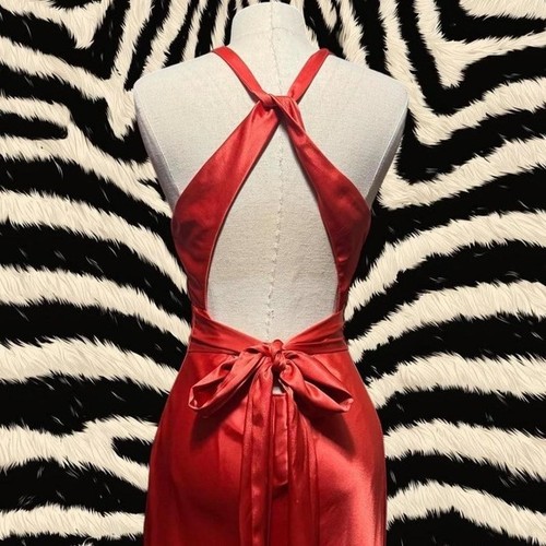 Y2k satin halter gown - y2k,