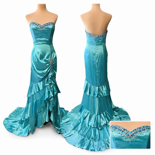 Y2k prom dress maxi aqua - maxi, blue