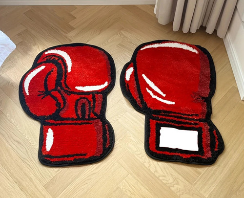 Boxing gloves rug - red, novelty