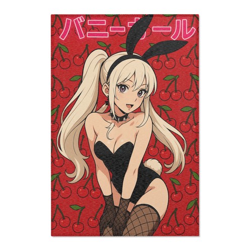 Anime area rug with - cherry, and