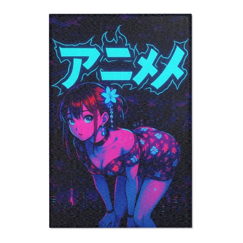 Anime neon area rug - anime,