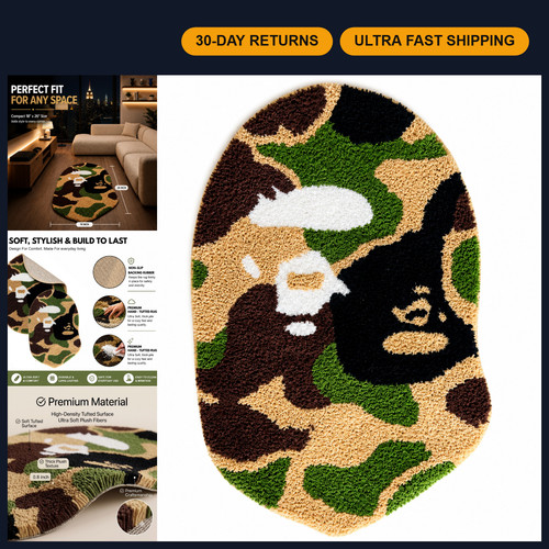 Y2k hypebeast oval rug - oval,