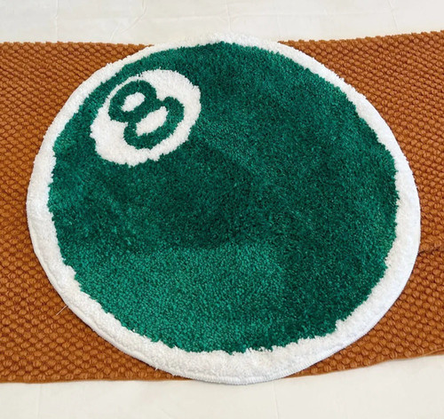 Green ball pool rug round - green,