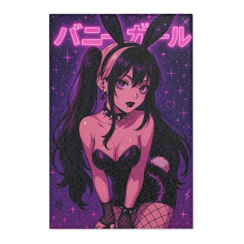Anime bunny girl area rug - bunny,