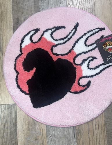 Hardy pink bath rug round - hardy,